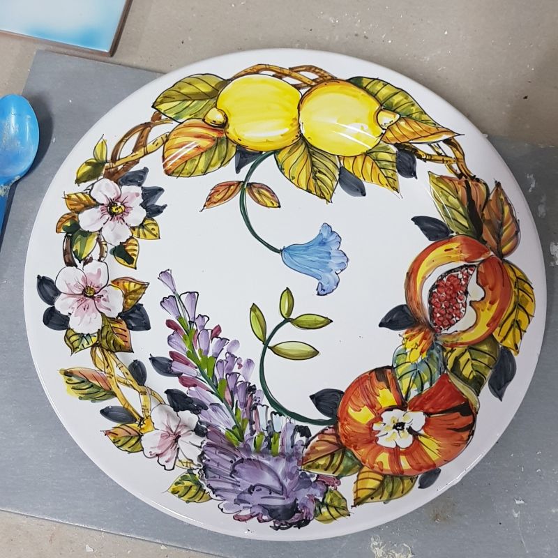 Appetizer/Cold Dinner lava stone handpainted...