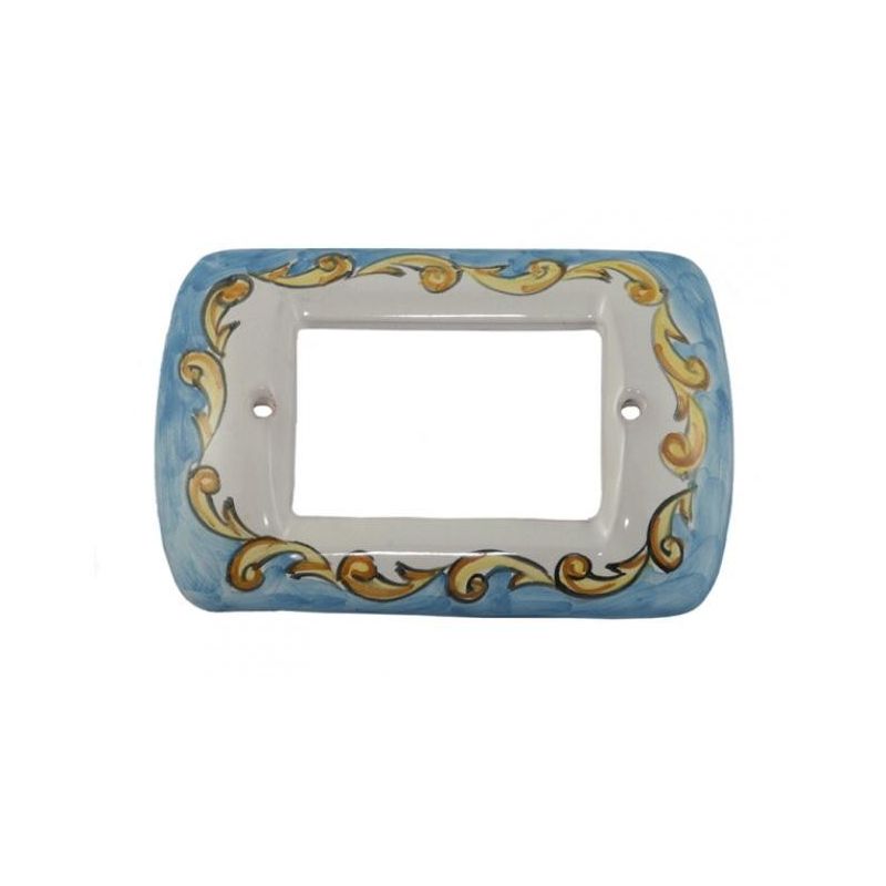 Switch cover baroque line. handpainted Vietri ceramic