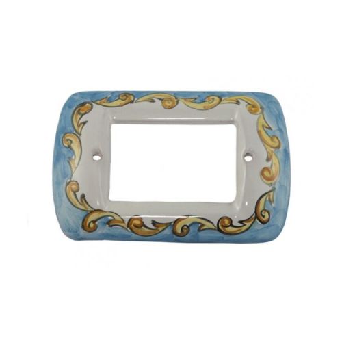 Copriplacchetta linea barocco. Ceramica di Vietri dipinta a mano.