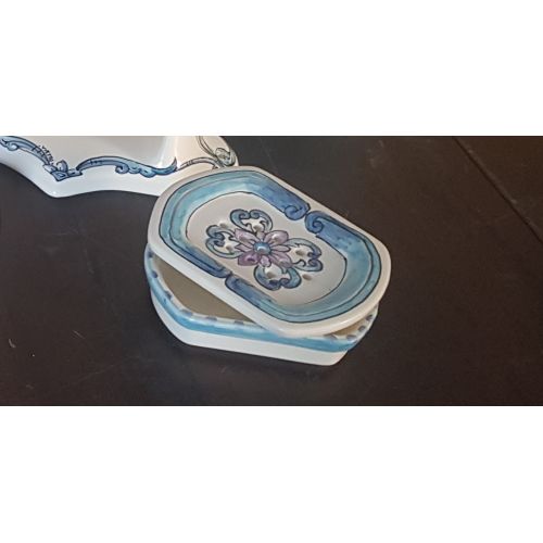 Porta sapone da appoggio. Ceramica di Vietri dipinta a mano.