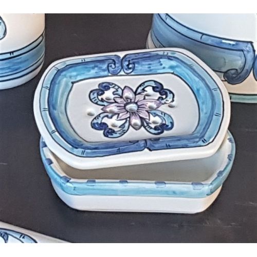 Porta sapone da appoggio. Ceramica di Vietri dipinta a mano.