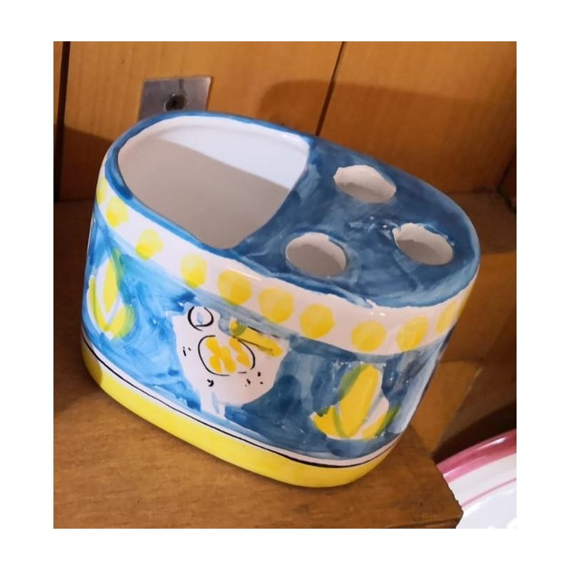 Porta spazzolini linea animaletti fondo Blu. in...