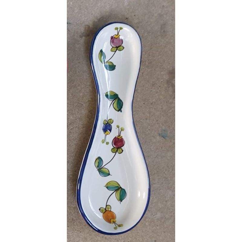 Spoon rest bells flowers line. handpainted...