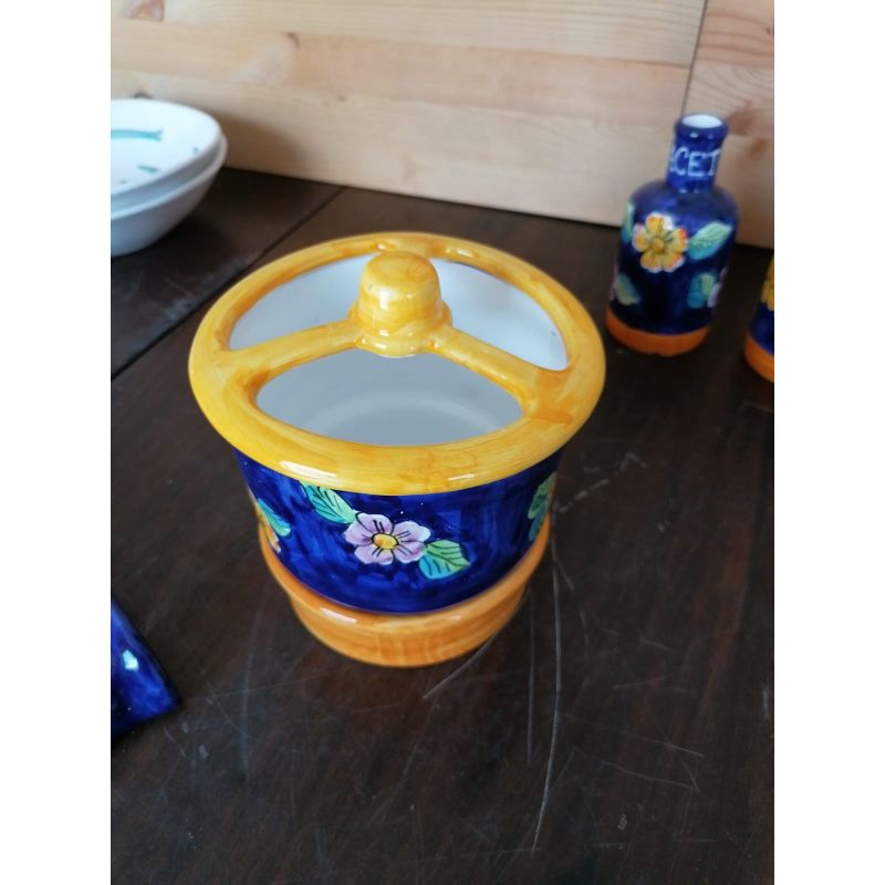 cutlery tray blue flower line. handpainted...