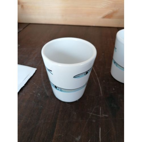 Línea de vidrio de sardinas, pintado a mano en ceramica vietrese.