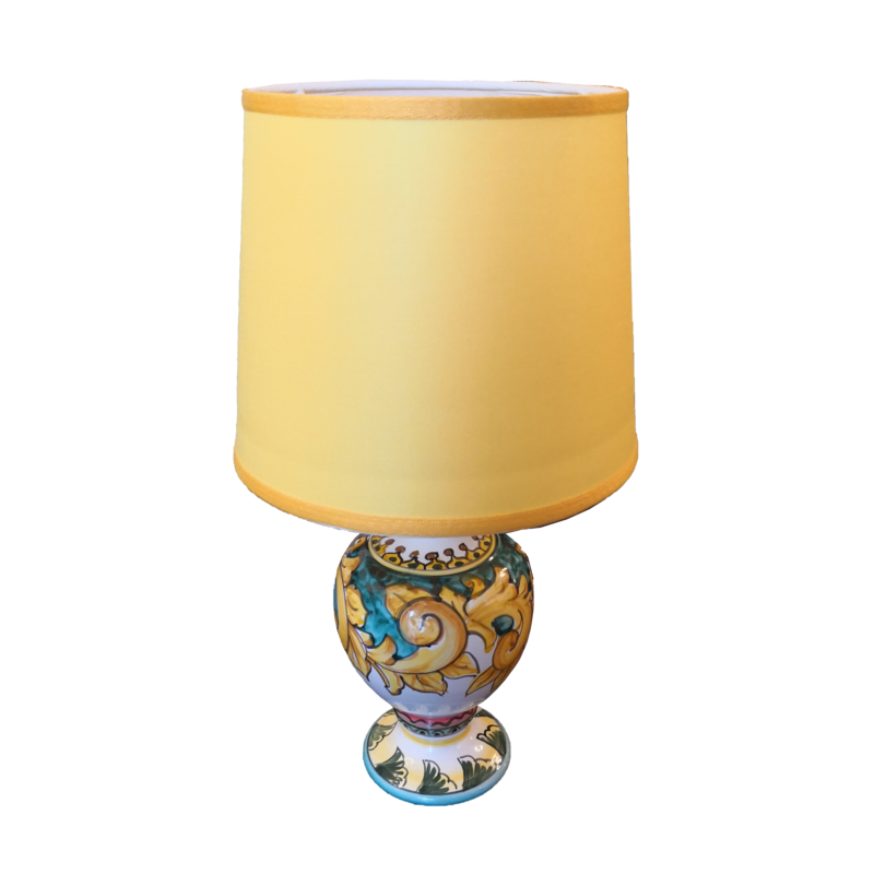 Lámpara barroca línea verde ramina. Cerámica...