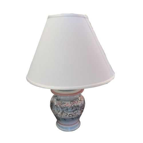 Lamp white Background flower line. handpainted Vietri ceramic