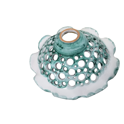 wavy edge chandelier. handpainted Vietri ceramic. 2