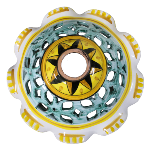 wavy edge chandelier. handpainted Vietri ceramic. 2