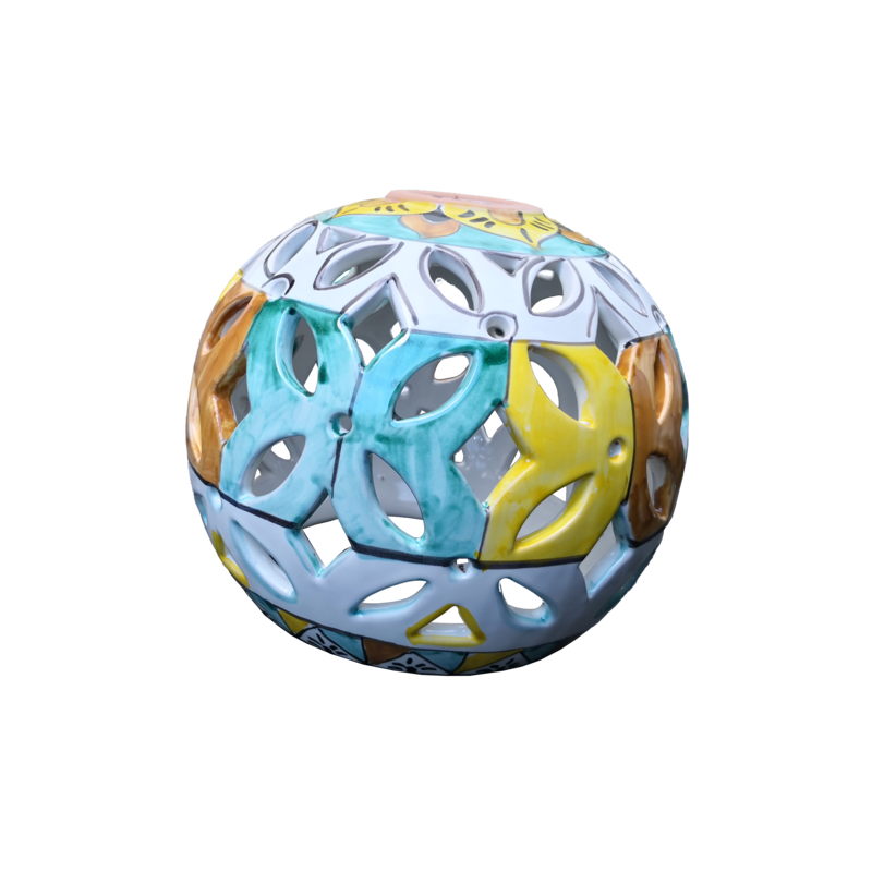 Araña esférica perforada. Cerámica Vietri...