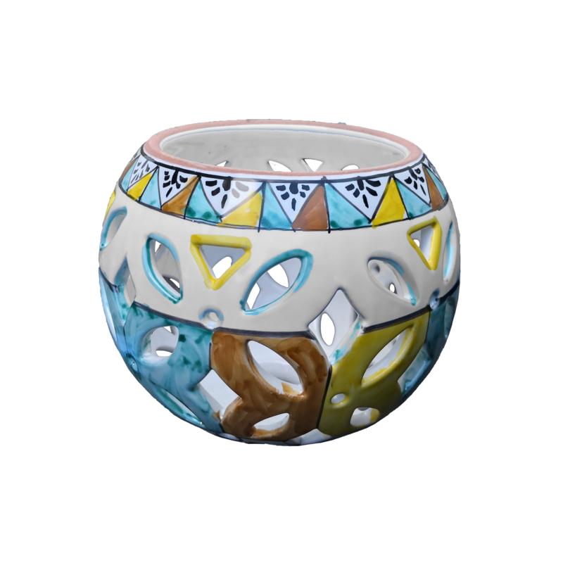 Araña esférica perforada. Cerámica Vietri...