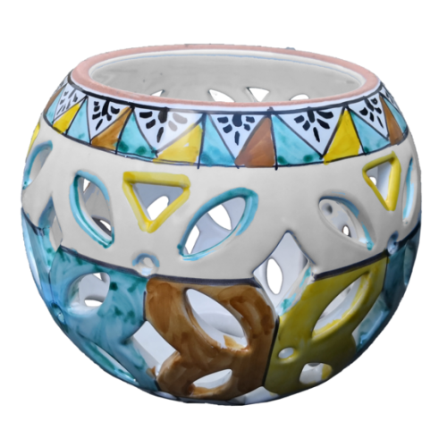 Chandelier spherical. handpainted Vietri ceramic.