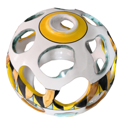 Chandelier spherical. handpainted Vietri ceramic.