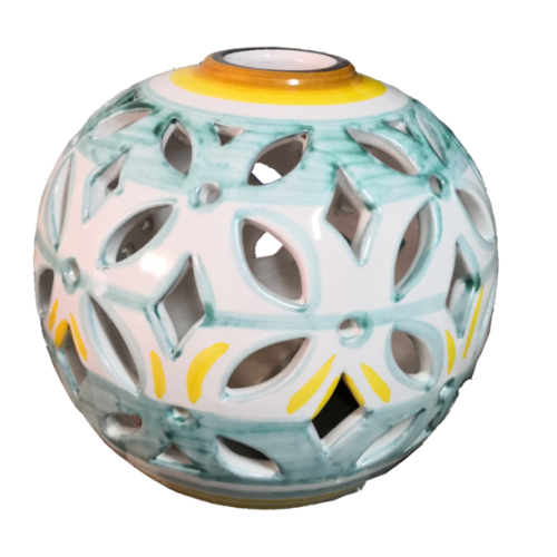 Chandelier spherical. handpainted Vietri ceramic.