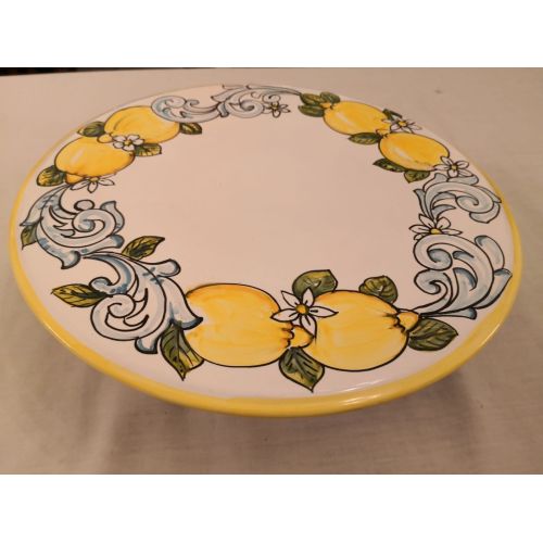 Glatter Tafelaufsatz / Etagere – Zitronen-Kollektion. Handbemalte Vietri-Keramik