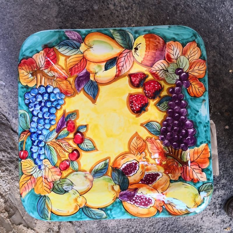 Centrotavola quadrato angoli smussati. Ceramica...