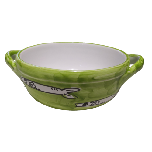 Oven terrine. Sardine line. Hand painted Vietri ceramics