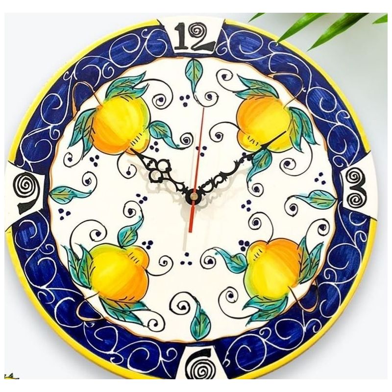 Horloge murale. Ligne Citrons. Céramique de...