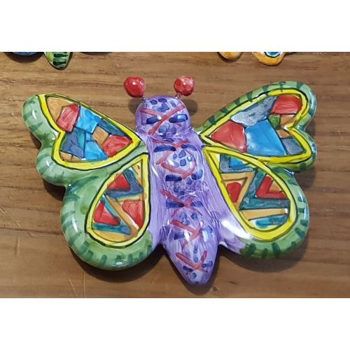 Farfalla colorata in Ceramica di vietri dipinta a mano. disponibili in diverse dimensioni