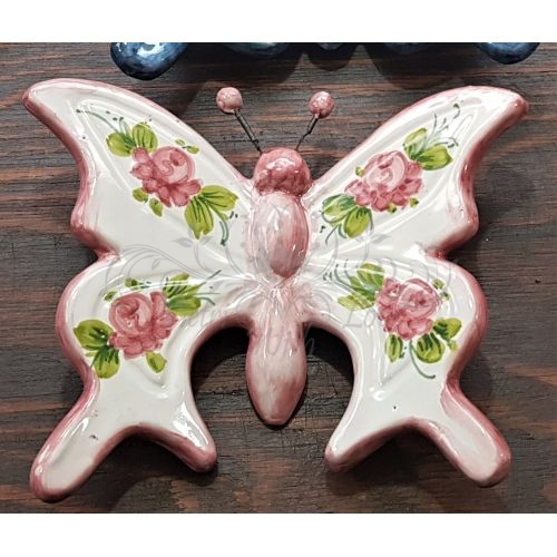 Butterfly pink handpainted Vietri ceramic