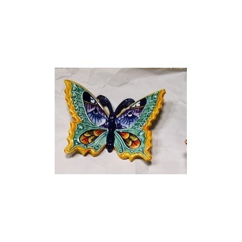 Mariposa de color en cerámica Vietri pintada a mano. Disponible en diferentes tamaños