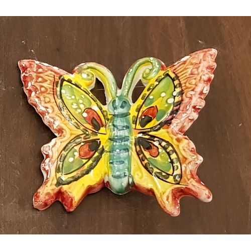Colorful butterfly yellow handpainted Vietri ceramic