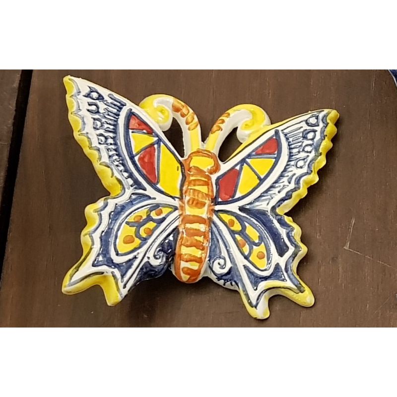 Colorful butterfly yellow handpainted Vietri ceramic