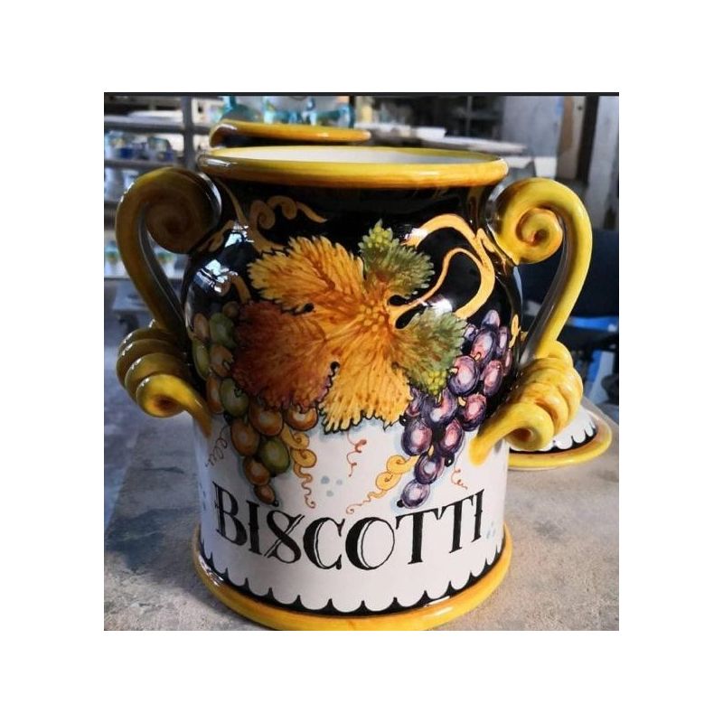 Biscottiera manici a serpente, decoro frutta e...