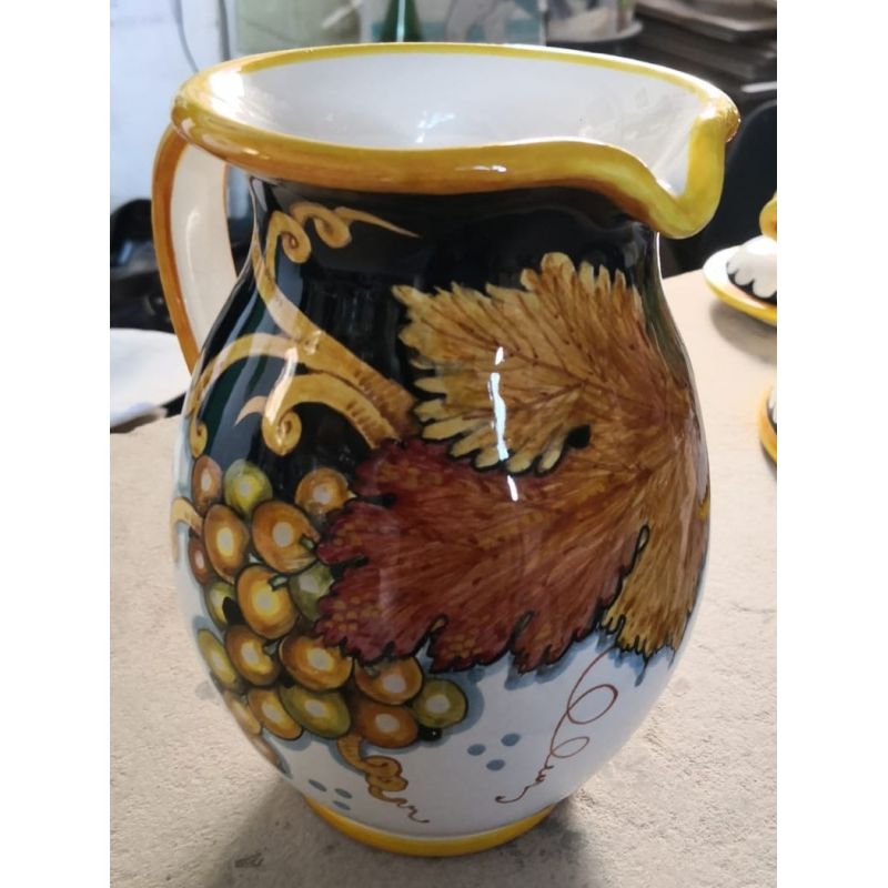 Pitcher fruit line. handpainted Vietri ceramic