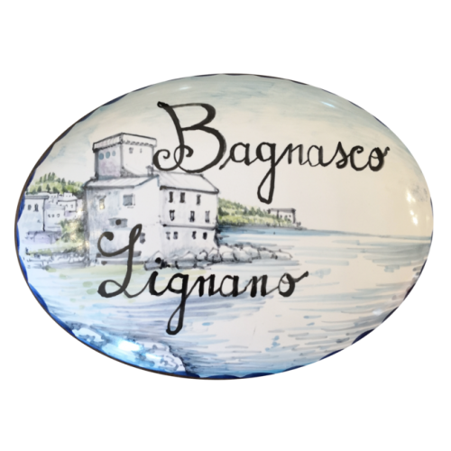 Customizable oval plaque. Vietri ceramic. Hand-painted.