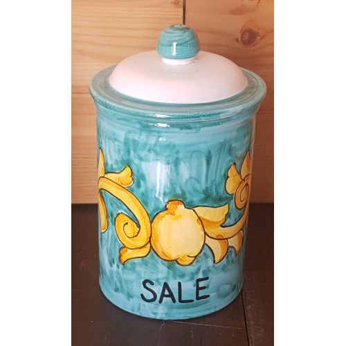 Pot Personnalisable. Ligne Baroque et Citrons. Céramique de Vietri. Peint à la Main.