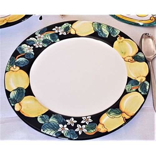 Assiette bord lisse, Citrons & Fleurs d’oranger....