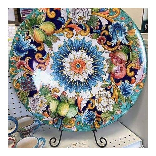 Artistic wall plate. Vietri ceramic. Hand-painted.