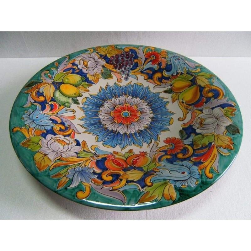 Artistic wall plate. Vietri ceramic. Hand-painted.