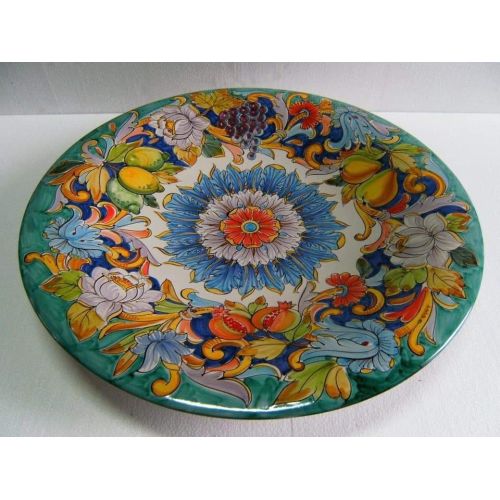 Artistic wall plate. Vietri ceramic. Hand-painted.