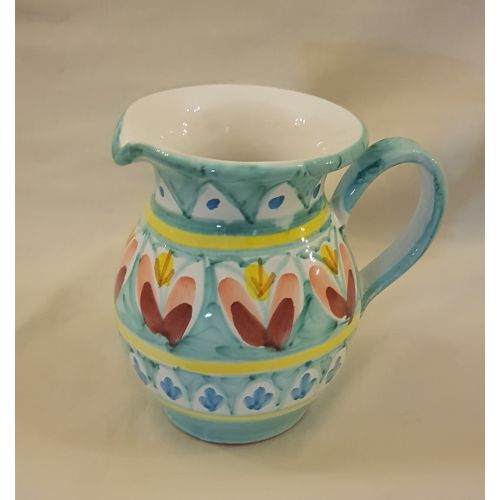 Brocca fondo ramina. Ceramica di Vietri dipinta a mano.