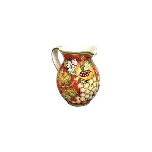 Pitcher red fruit line. handpainted Vietri ceramic