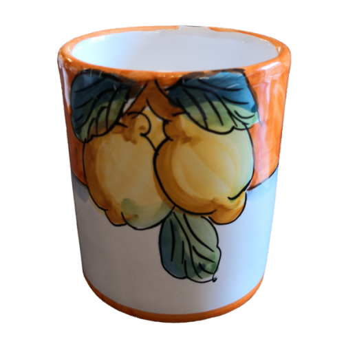 glass Fruit Line orange, handpainted Vietri ceramic.