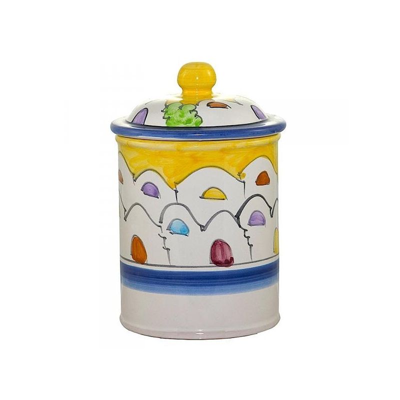 Jar houses line. handpainted Vietri ceramic