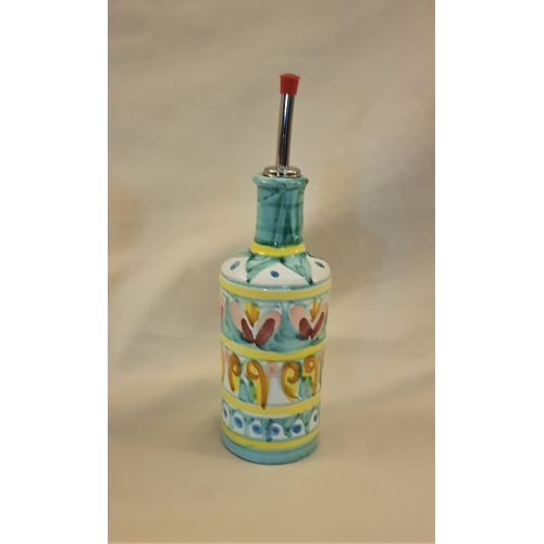 Oil bottle con decoro. handpainted Vietri ceramic