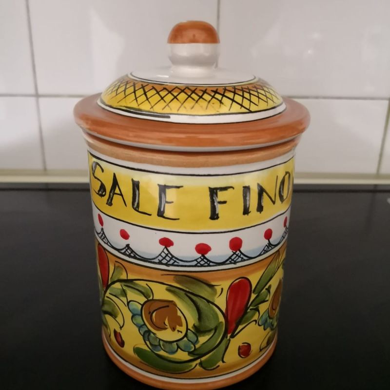 Barattolo decoro geometrico. Ceramica di Vietri...