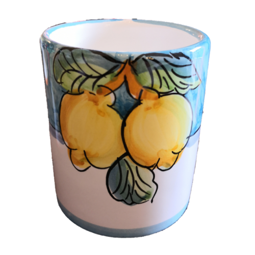 glass Fruit Line light blue, handpainted Vietri ceramic.