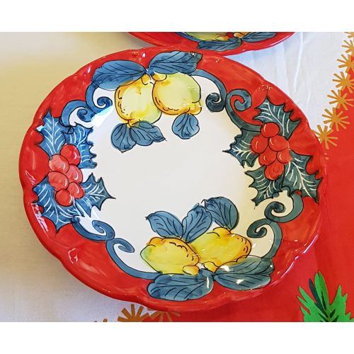Plato. Línea Navidad. Limones y Acebo. Cerámica de... 2