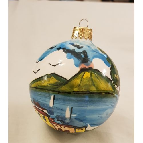 Christmas ball paesaggio napoli. handpainted Vietri ceramic 2