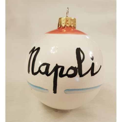 Christmas ball pizza napoletana. handpainted Vietri ceramic