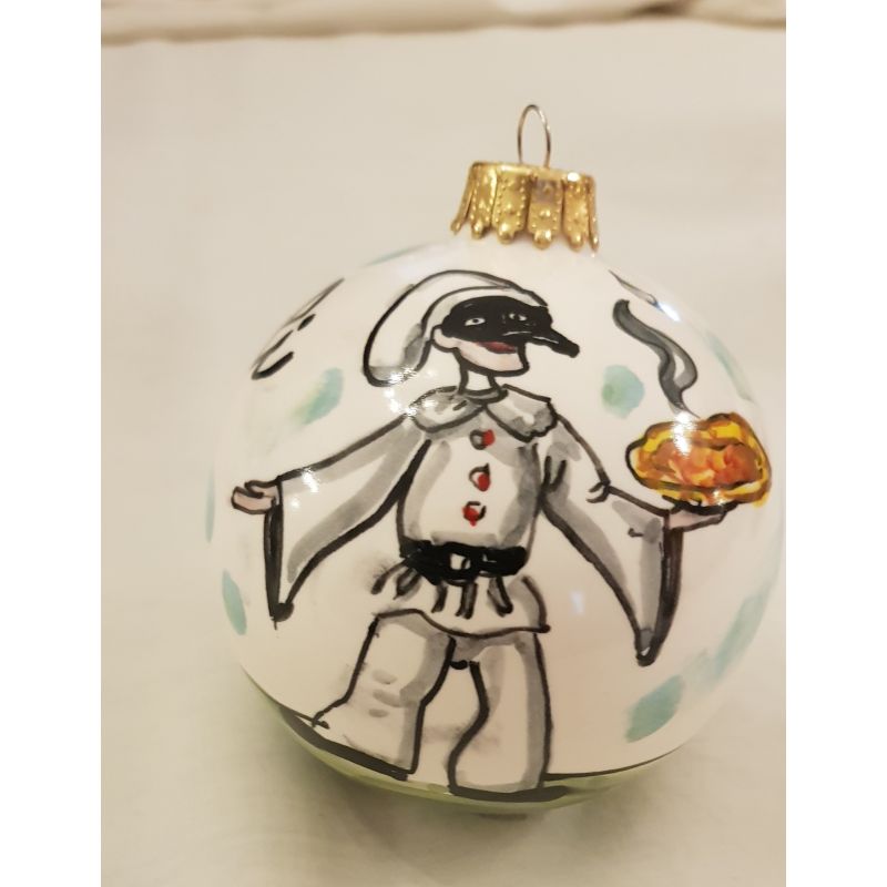 Christmas ball pulcinella. handpainted Vietri ceramic