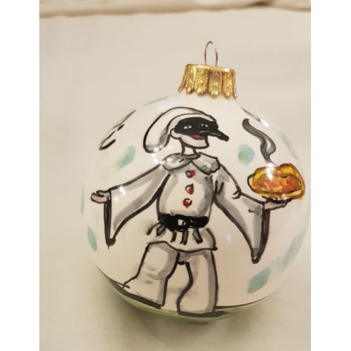 Bola de Navidad de Pulcinella. Cerámica vietri pintada a mano.