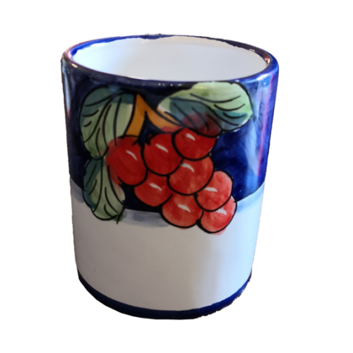 glass Fruit Line blue, handpainted Vietri ceramic.