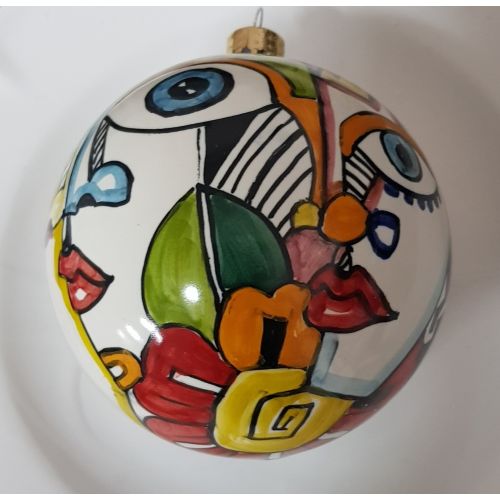 Pallina di natale decoro astratto. Ceramica di vietri... 2