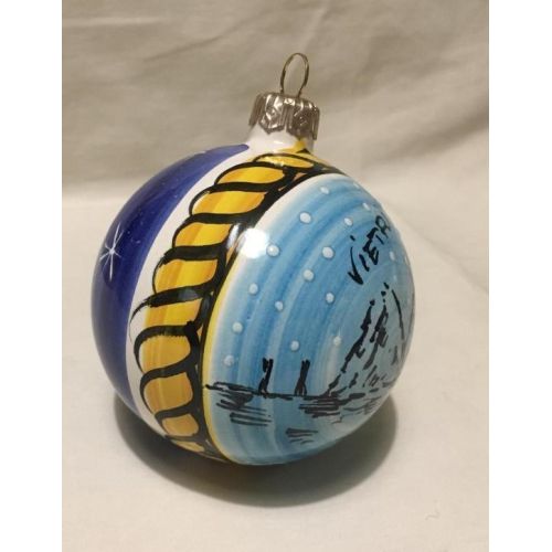 Bola de Navidad decoración vietri. Cerámica vietri pintada a mano.